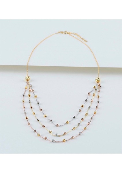 925 Ayar Rose Gold Dorika Gümüş Kolye