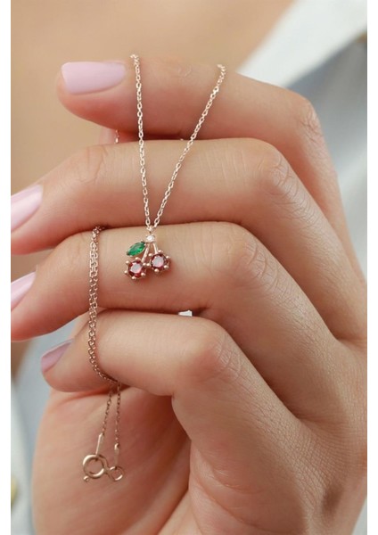 925 Ayar Gümüş Kiraz Kolye