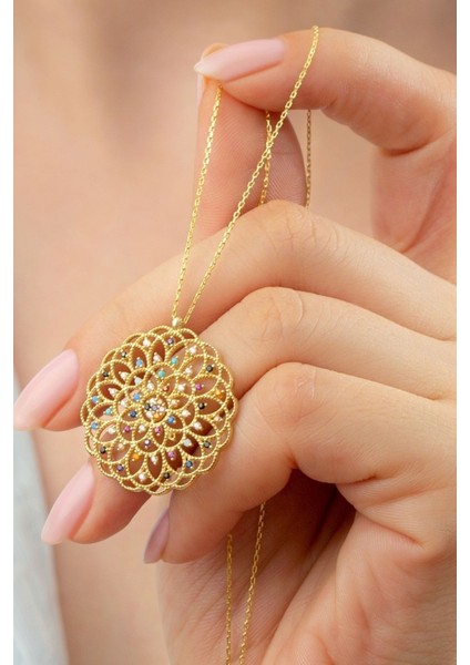 925 Ayar Gümüş Yaşam Çiçeği Kolye fiyatları