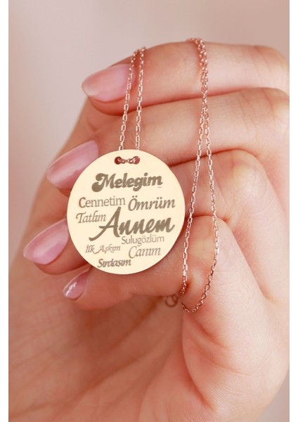 925 Ayar Gümüş Melek Annem Plaka Kolye fiyatları