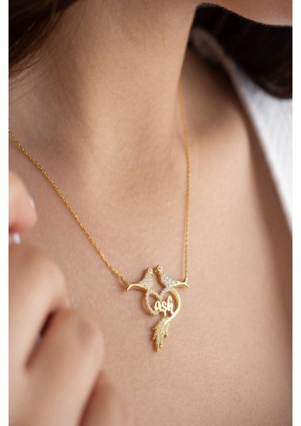 925 Ayar Gümüş Aşk Kumrular Kolye fiyatları