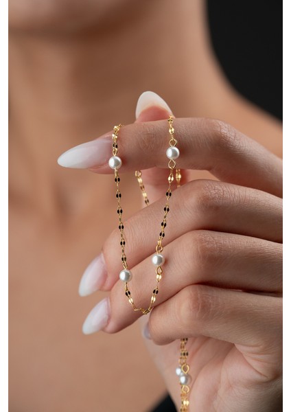 925 Ayar Gümüş Incili Kolye