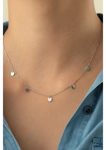 925 Ayar Gümüş Pullu Şans Kolyesi fiyatları