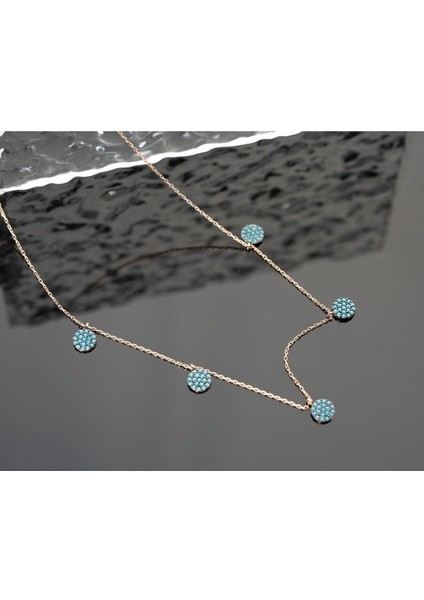 925 Ayar Gümüş Firuze Taşlı Şans Kolyesi