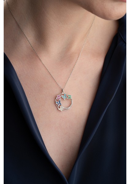 925 Ayar Gümüş Kelebek Kolye