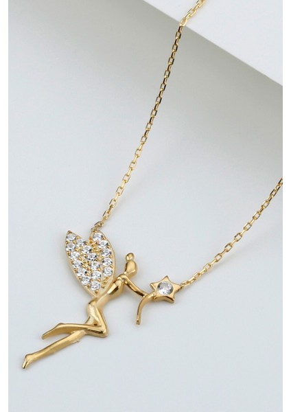 925 Ayar Gümüş Gold Peri Kolye