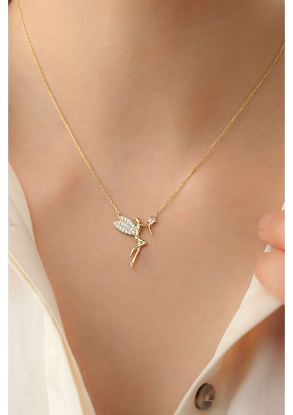 925 Ayar Gümüş Gold Peri Kolye modelleri