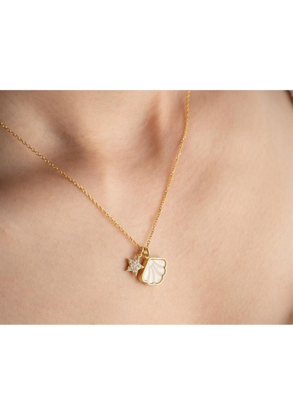 925 Ayar Gümüş Sedefli Deniz Yıldızı Kolye