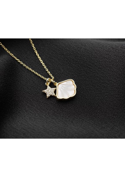 925 Ayar Gümüş Sedefli Deniz Yıldızı Kolye modelleri