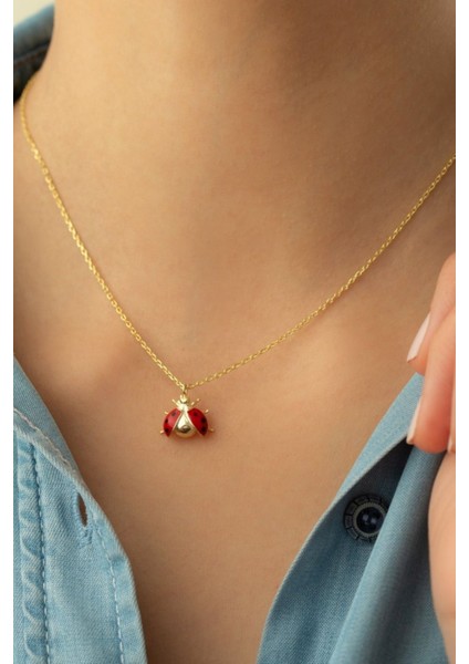 925 Ayar Gümüş Uğur Böceği Kolye modelleri