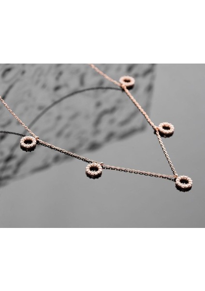 925 Ayar Gümüş Halka Taşlı Şans Kolyesi