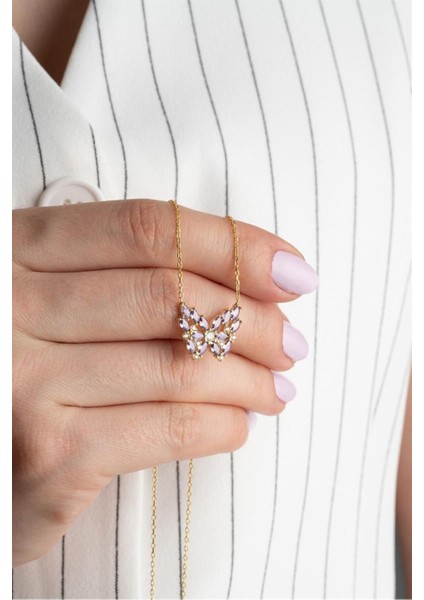 925 Ayar Gold Kelebek Gümüş Kolye fiyatları