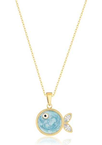 925 Ayar Gümüş Turkuaz Balık Kolye fiyatları