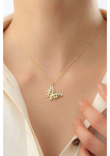 925 Ayar Gümüş Kelebek Kolye modelleri