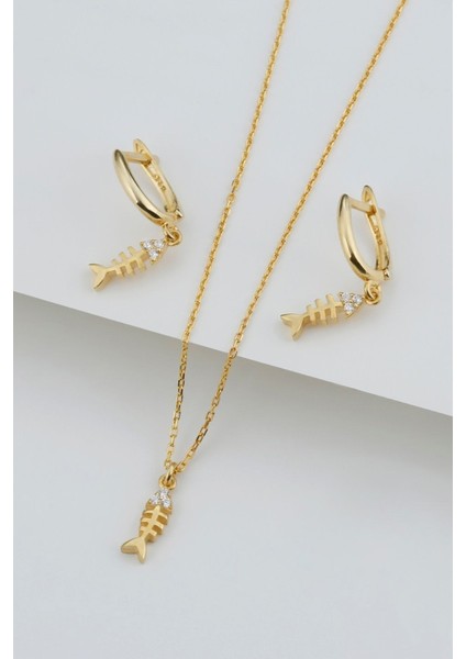 925 Ayar Gümüş Kılçık Küpe Kolye Seti