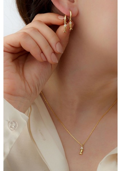 925 Ayar Gümüş Kılçık Küpe Kolye Seti modelleri