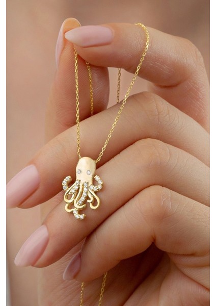 925 Ayar Gümüş Ahtapot Kolye