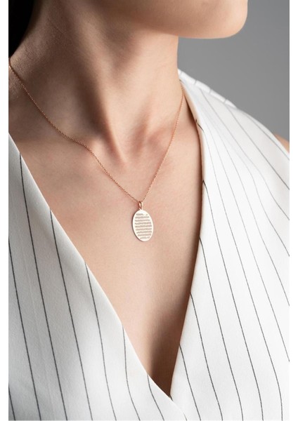 925 Ayar Rose Ayetel Kürsi Gümüş Kolye modelleri