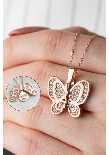 925 Ayar Gümüş Açılabilen Isimli Kelebek Kolye fiyatları