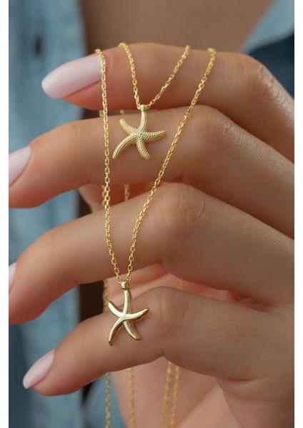 925 Ayar Gümüş Çiftli Deniz Yıldız Kolye fiyatları