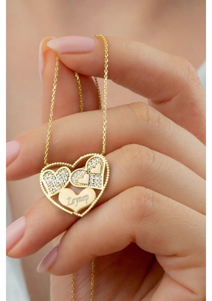 925 Ayar Gümüş Isimli Kalp Kolye