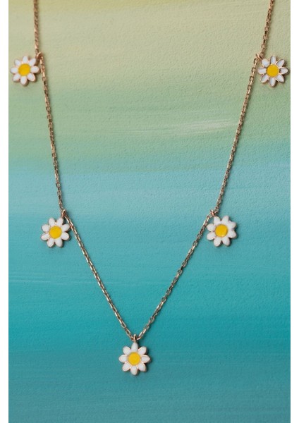 925 Ayar Gümüş Papatya Şans Kolyesi