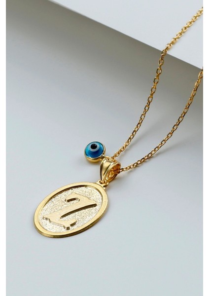 925 Ayar Gümüş Nazarlı Harf Kolye