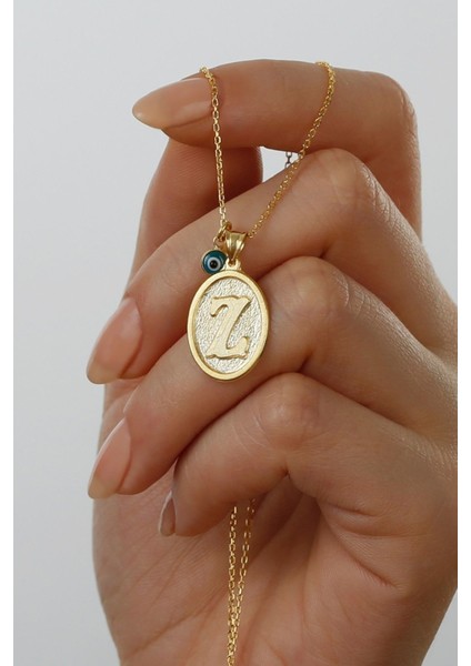 925 Ayar Gümüş Nazarlı Harf Kolye fiyatları