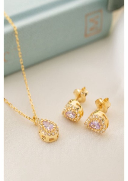 925 Ayar Gümüş Haziran Ayı Doğum Taşı ( Alexsandrite ) Kolye - Küpe Seti fiyatları