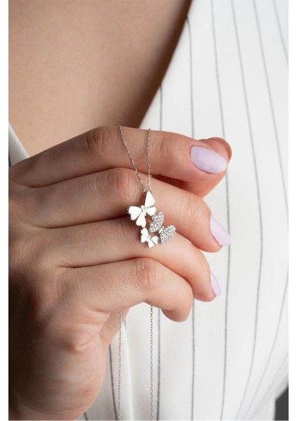 925 Ayar Kelebek Gümüş Kolye fiyatları