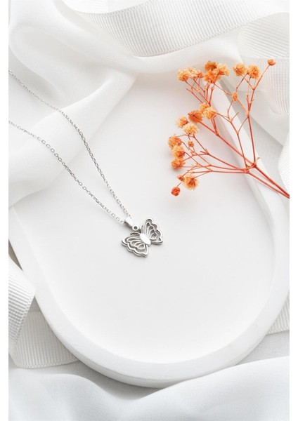 925 Ayar Gümüş Kelebek Kolye