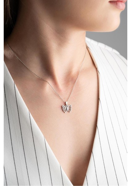 925 Ayar Gümüş Kelebek Kolye modelleri