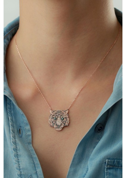 925 Ayar Gümüş Kaplan Kolye modelleri