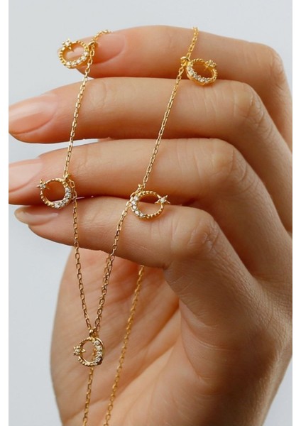 925 Ayar Gümüş Ay Yıldız Şans Kolyesi fiyatları