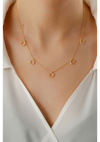 925 Ayar Gümüş Ay Yıldız Şans Kolyesi modelleri