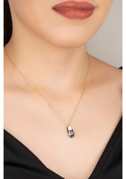 925 Ayar Gümüş Gold Bebek Patiği Kolye