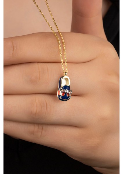 925 Ayar Gümüş Gold Bebek Patiği Kolye fiyatları