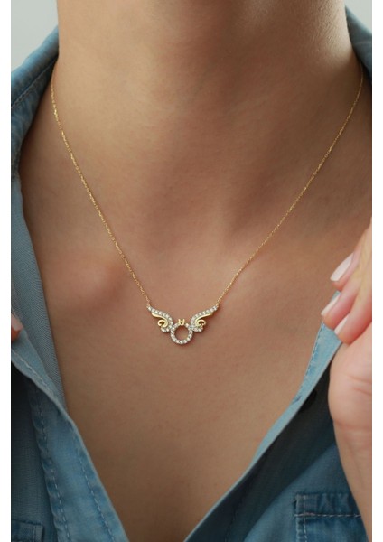 925 Ayar Gümüş Kanatlı Tektaş Kolye modelleri