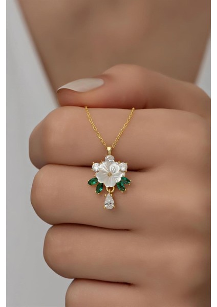 925 Ayar Gümüş Tektaş Sedefli Kolye fiyatları