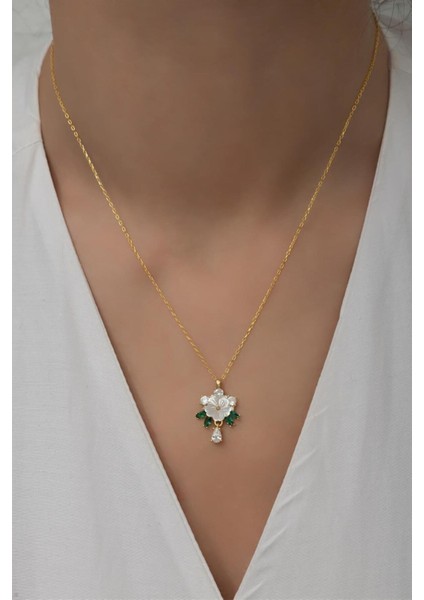 925 Ayar Gümüş Tektaş Sedefli Kolye modelleri