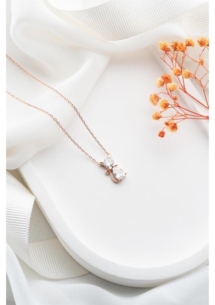 925 Ayar Kedi Gümüş Kolye