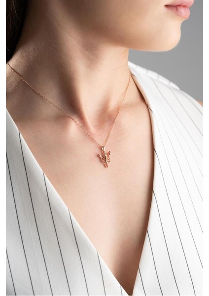 925 Ayar Rose Akrep Gümüş Kolye