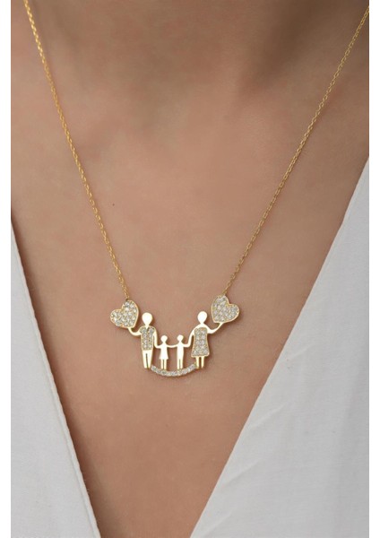 925 Ayar Gümüş Aile Kolye
