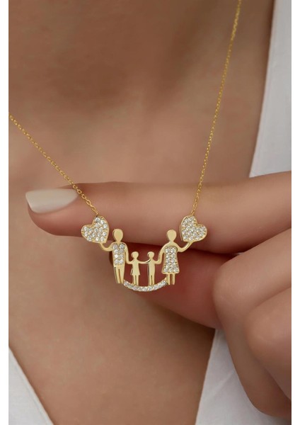 925 Ayar Gümüş Aile Kolye fiyatları