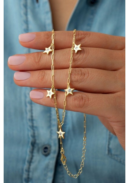 925 Ayar Gümüş Ataç Zincir Yıldızlı Kolye fiyatları