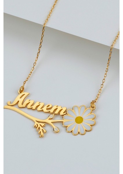 925 Ayar Gümüş Annem Papatya Kolye