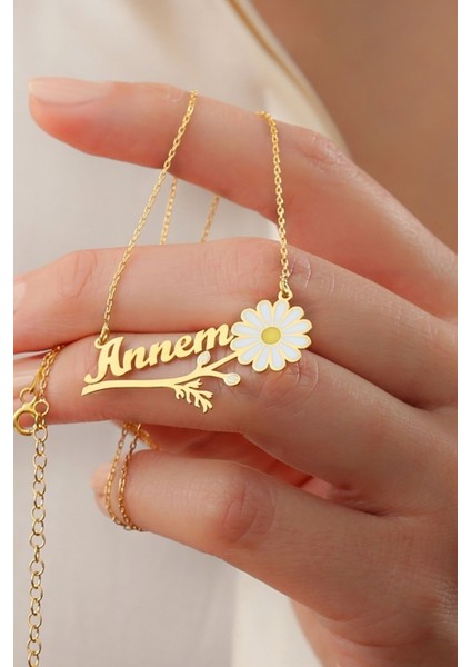 925 Ayar Gümüş Annem Papatya Kolye fiyatları
