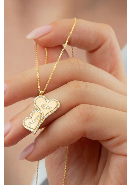 925 Ayar Gümüş Isimli Kalpli Kolye