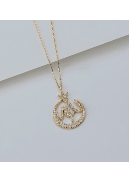 925 Ayar Gümüş Allah Lafzı Kolye