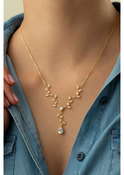 925 Ayar Gümüş Sarmaşık Elegant Kolye modelleri